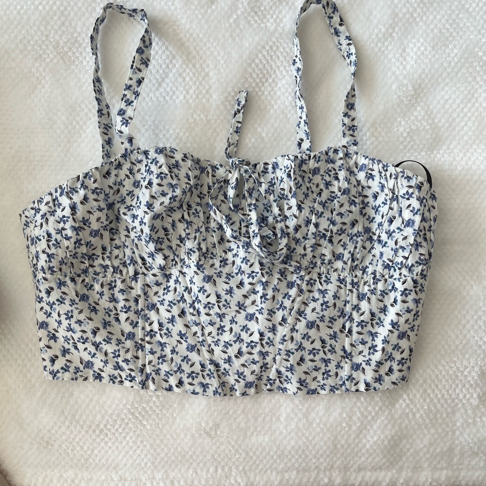 F21 cropped floral tank